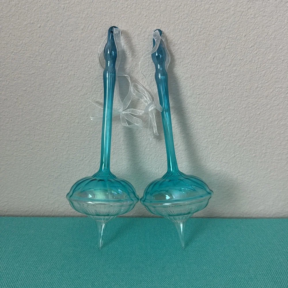 2 Turquoise Top Ornaments